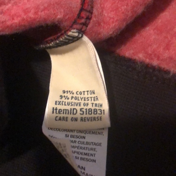 NWT L.L. Bean Classic Crew traditional fit Deep Red Checkered sweatshirt - Picture 7 of 7